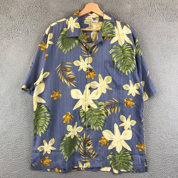 Tommy Bahama Floral Hibiscus Short Sleeve Shirt Mens Size Medium 100% silk - Picture 1 of 8